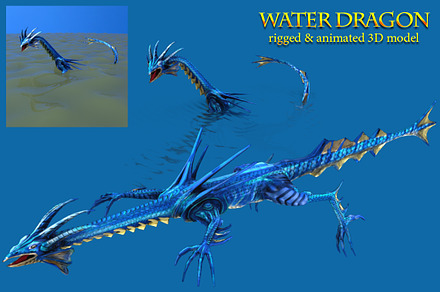 Toon Water Dragon, an Animal 3D Model by Beatheart Creative Studio