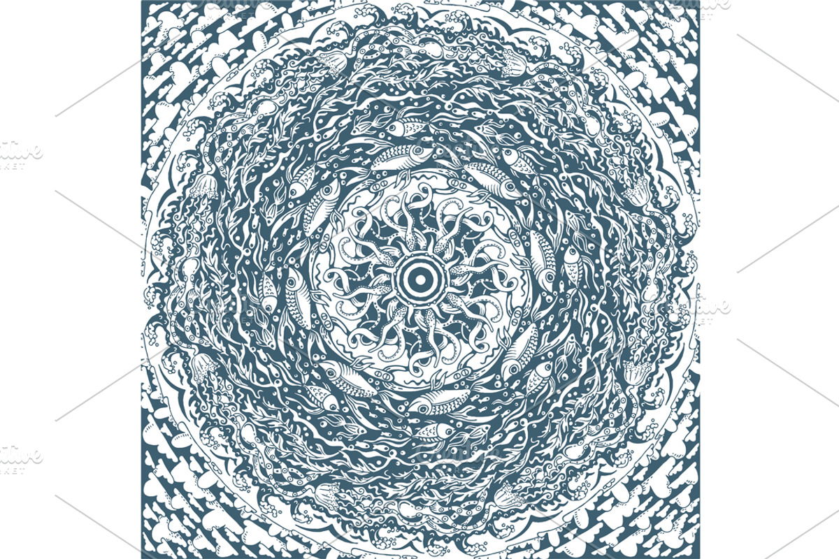 Round hand-drawn patterns, a Decorative Illustration by Bubert Art