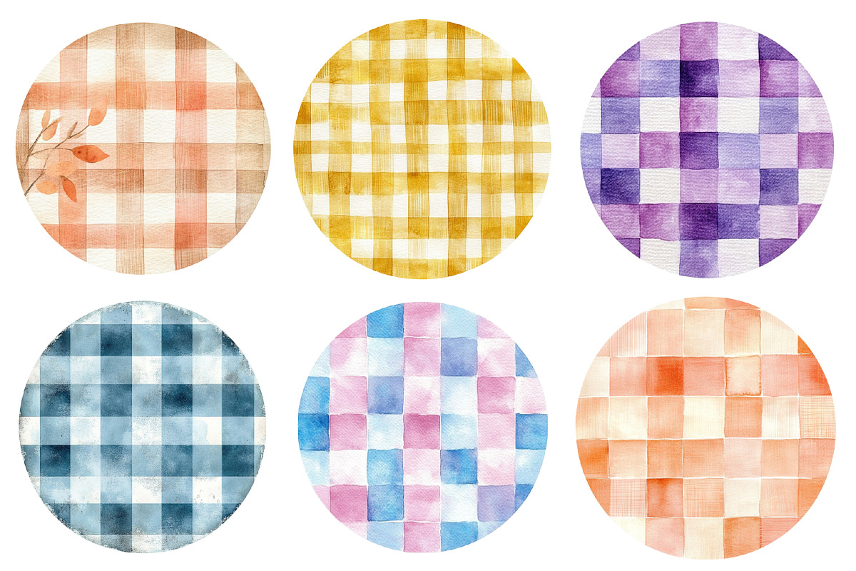 Pastel Gingham Circles PNG, an Illustration by SinaCreation (Photo 3 of 5)