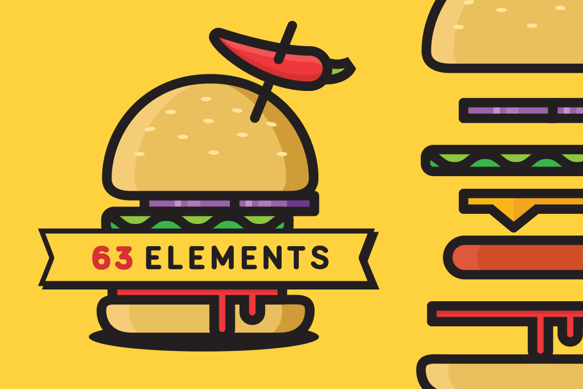 Hamburger Builder, a Food Illustration by S4 Shop (Photo 2 of 4)