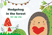 Hedgehog in the forest, a Work Illustration by Svetlana Loseva (Thumbnail 1 of 7)