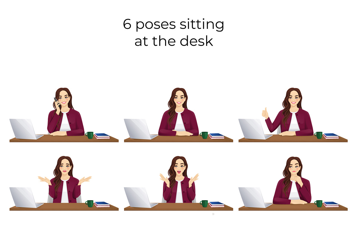Business Woman Character Pack, a Person Illustration by Volha Hlinskaya (Photo 9 of 11)