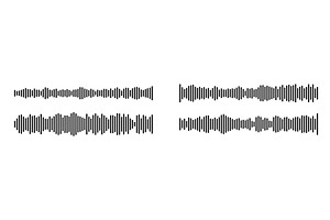 Sound wave vector icon set with