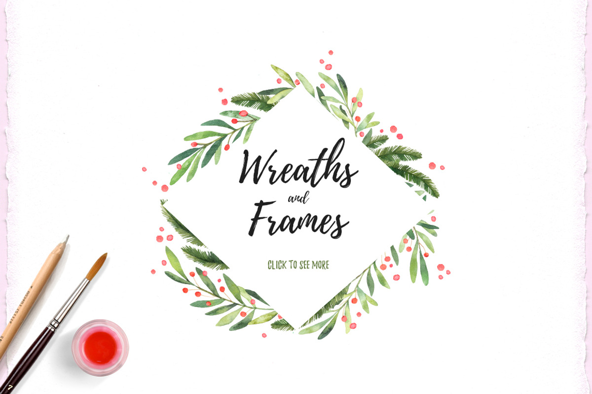 Christmas watercolor set, a Decorative Illustration by Kate Macate (Photo 2 of 3)