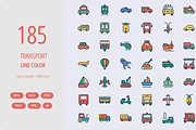 185 Transport line color icons, an Icon by Dinosoftlabs (Thumbnail 1 of 2)
