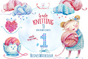 Lovely Knitting Clipart #1, an Object Graphic by Scarlet Island (Thumbnail 4 of 4)