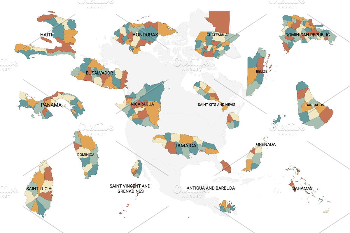 North American Countries Vector Map, an Object Graphic by Nazim's Shop (Photo 8 of 9)