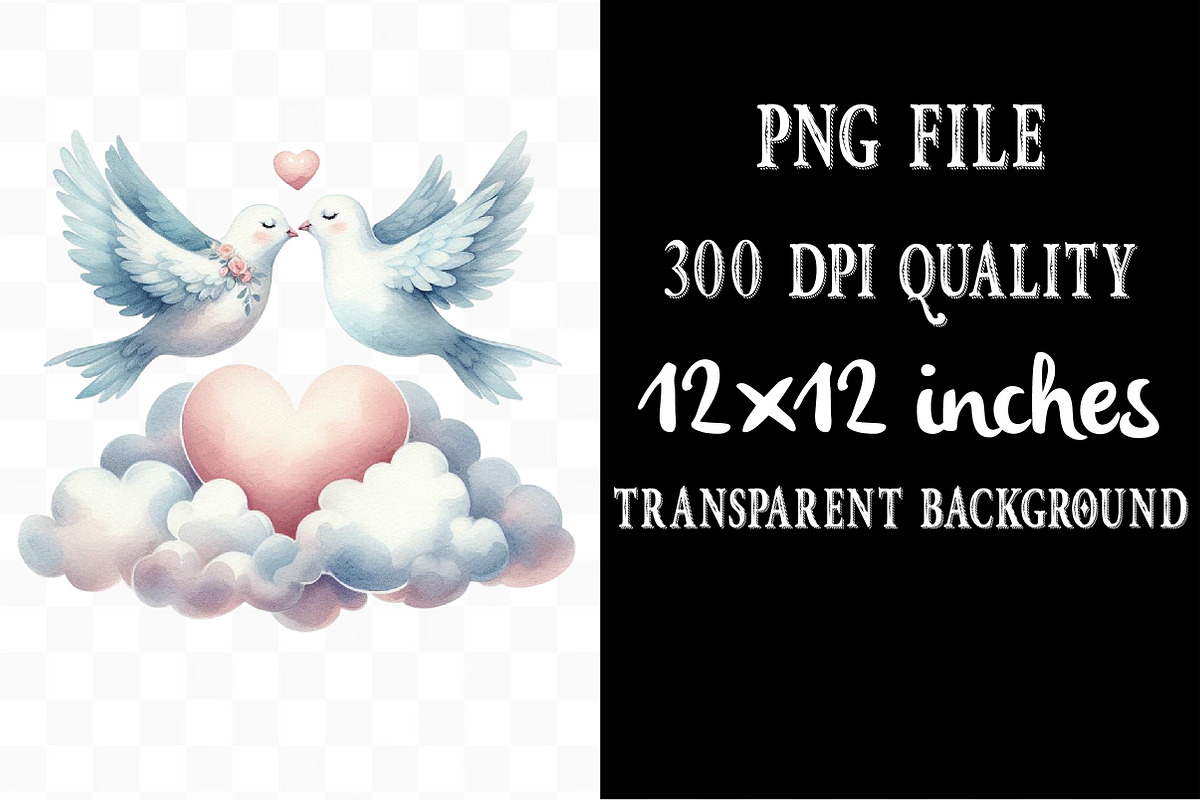 Summer Wedding Doves Clipart, an Illustration by Designking (Photo 4 of 4)