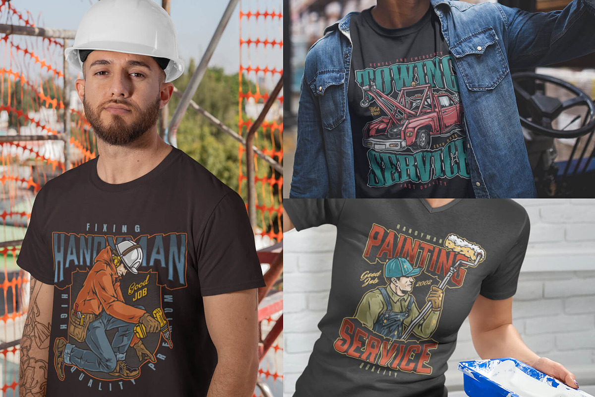 Handymen t-shirt designs, a Branding & Logo Template by DGIM studio (Photo 11 of 12)