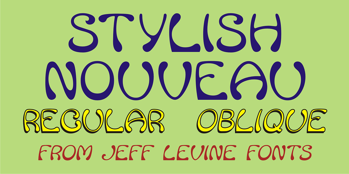 Stylish Nouveau JNL, a Handwritten Font by Jeff Levine Fonts