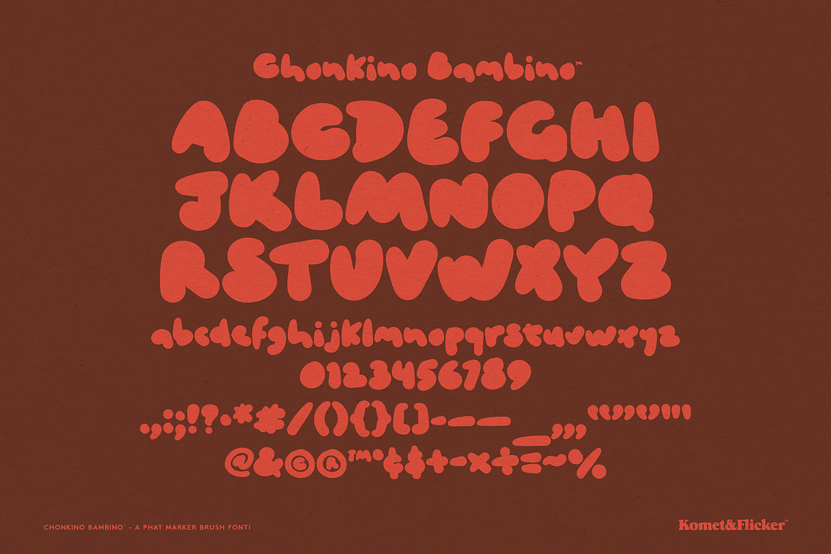 Chonkino Bambino - A Phat Brush Font, a Handwritten Font by Komet & Flicker (Photo 10 of 10)