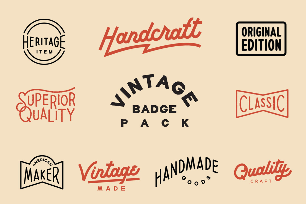 Vintage Badge Pack, an Object Graphic by Nomad Stockpile (Photo 1 of 3)