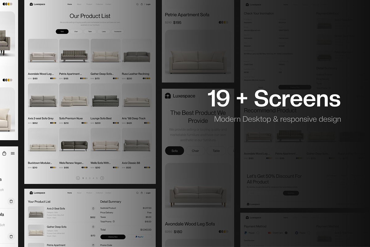 Luxespace - E-Commerce Website UI KI, a Device Mockup by Odama (Photo 4 of 6)