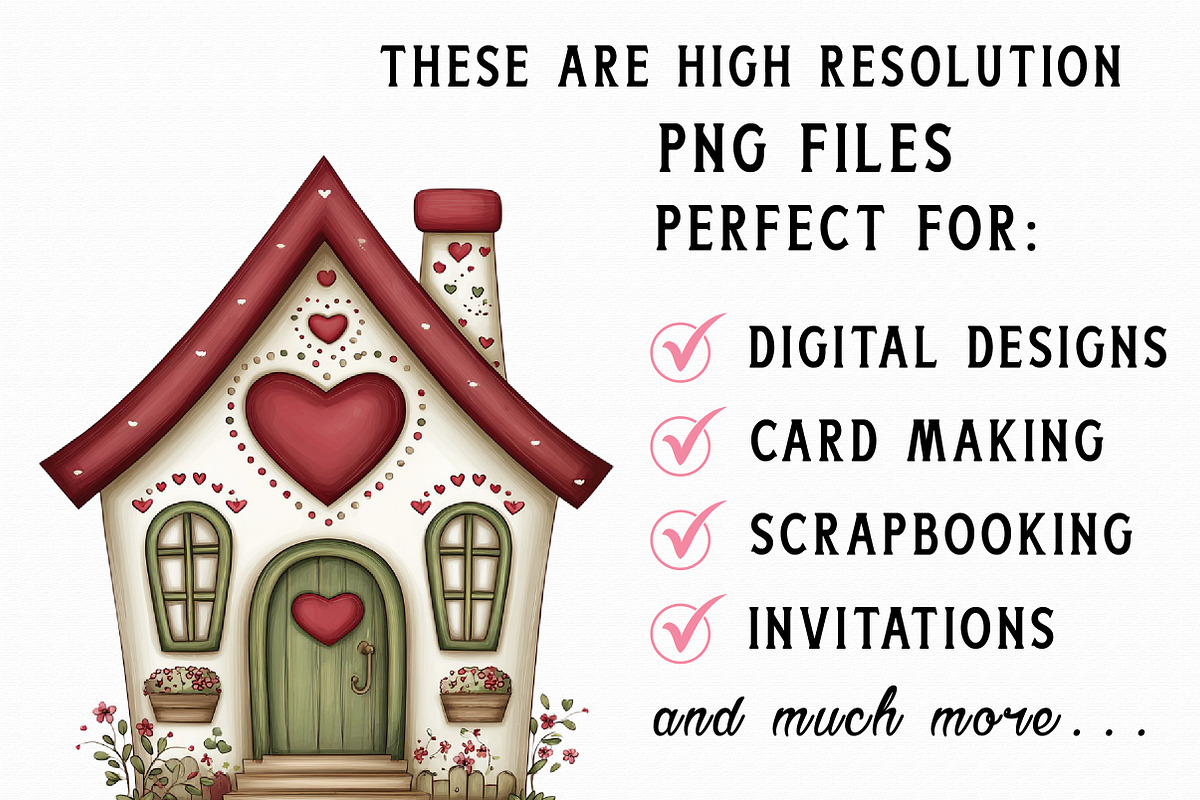 Whimsical Valentine House Clipart, an Illustration by Libby Wishes (Photo 7 of 8)