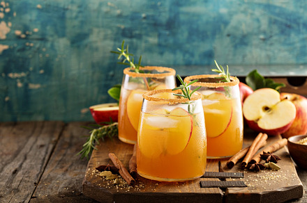 Hard apple cider cocktail with fall spices containing hard, apple, and cider, a Food & Drink Photo by farwasser