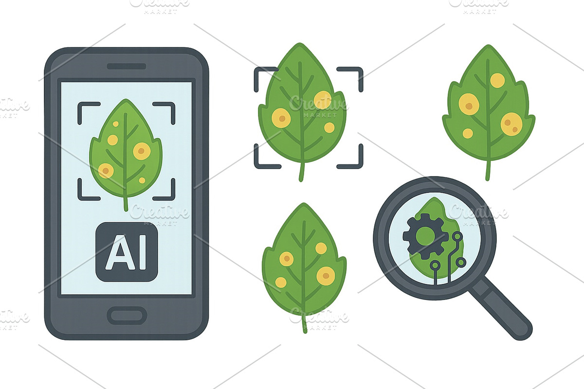 Digital technology analyzes leaves, a Technology Illustration by ZinetroN