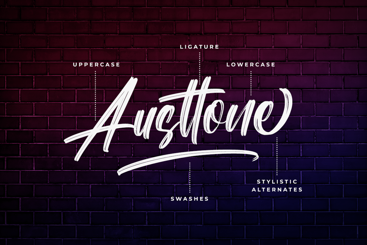 Austtone - A Modern Brush Font, a Handwritten Font by RockboyStd (Photo 9 of 12)