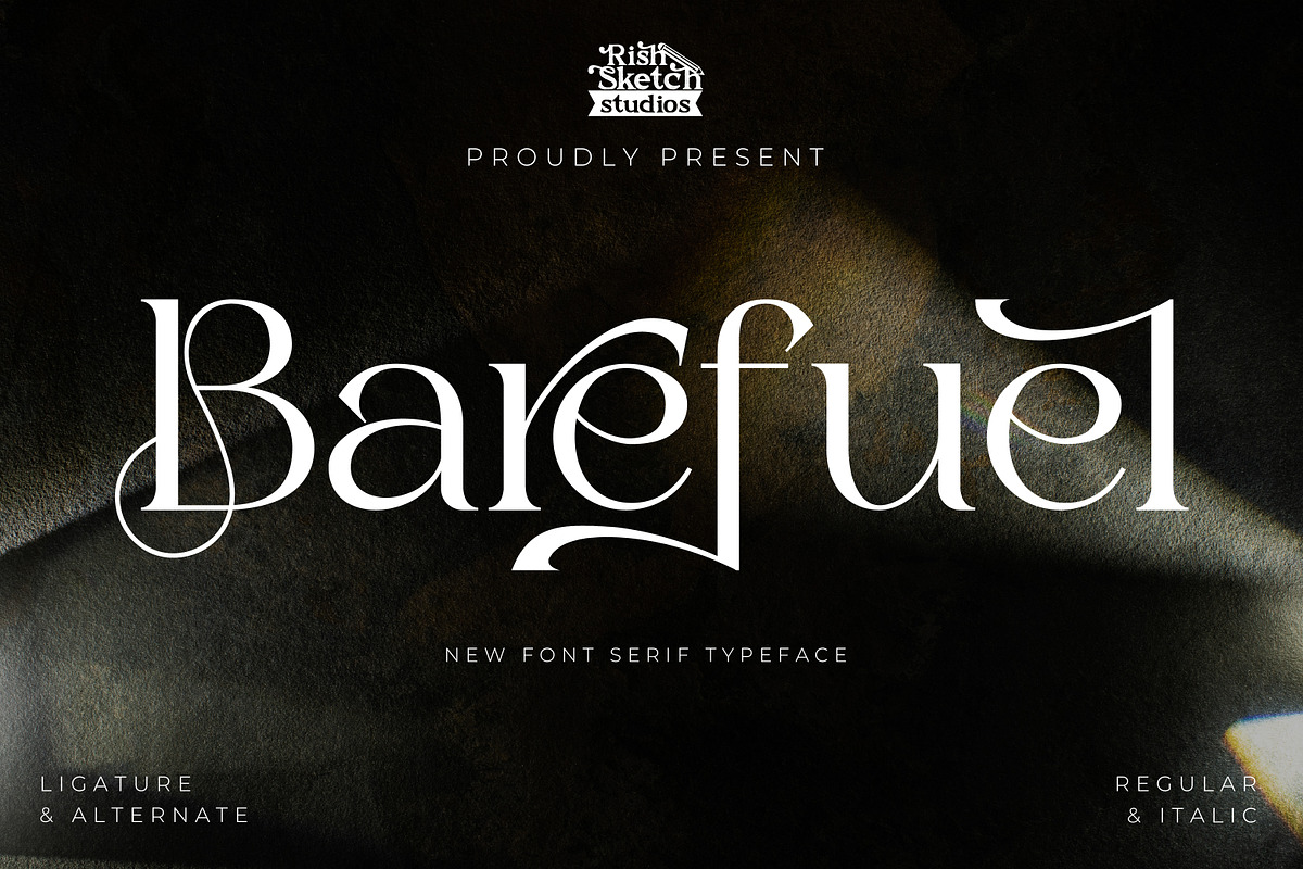 Barefuel - Serif Typeface Font, a Serif Font by Rishsketch (Photo 1 of 15)