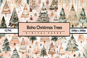 Boho Christmas Trees Macrame Accents