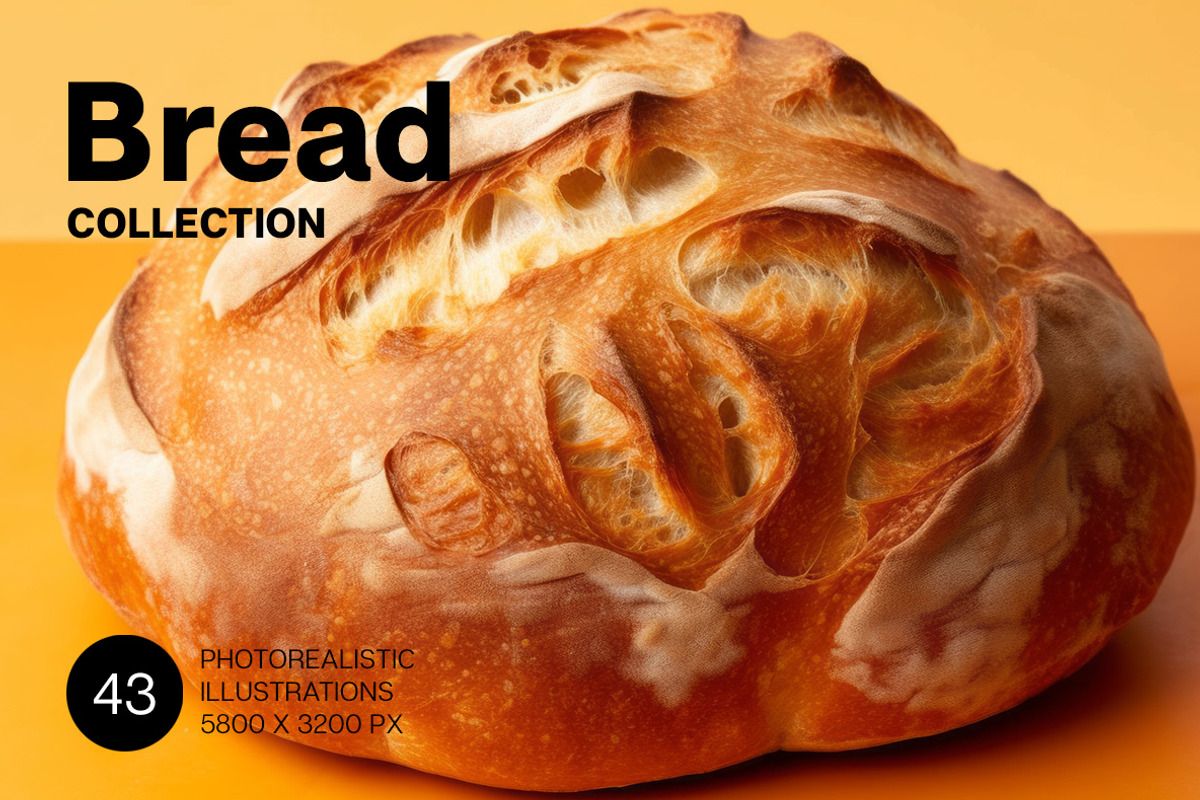 Bread. 43 images, a Food Illustration by Handmadefont (Photo 1 of 11)