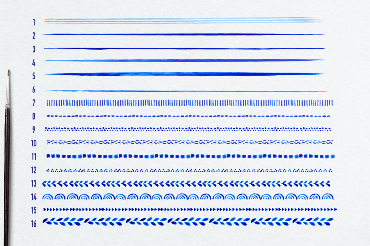 Vector Watercolor Brushes preview 3