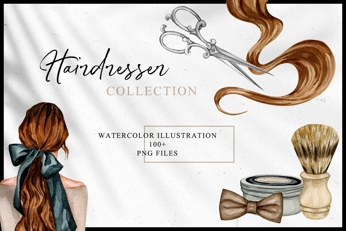 Hairdresser Collection, a Decorative Illustration by CrystalinaShop (Photo 1 of 9)