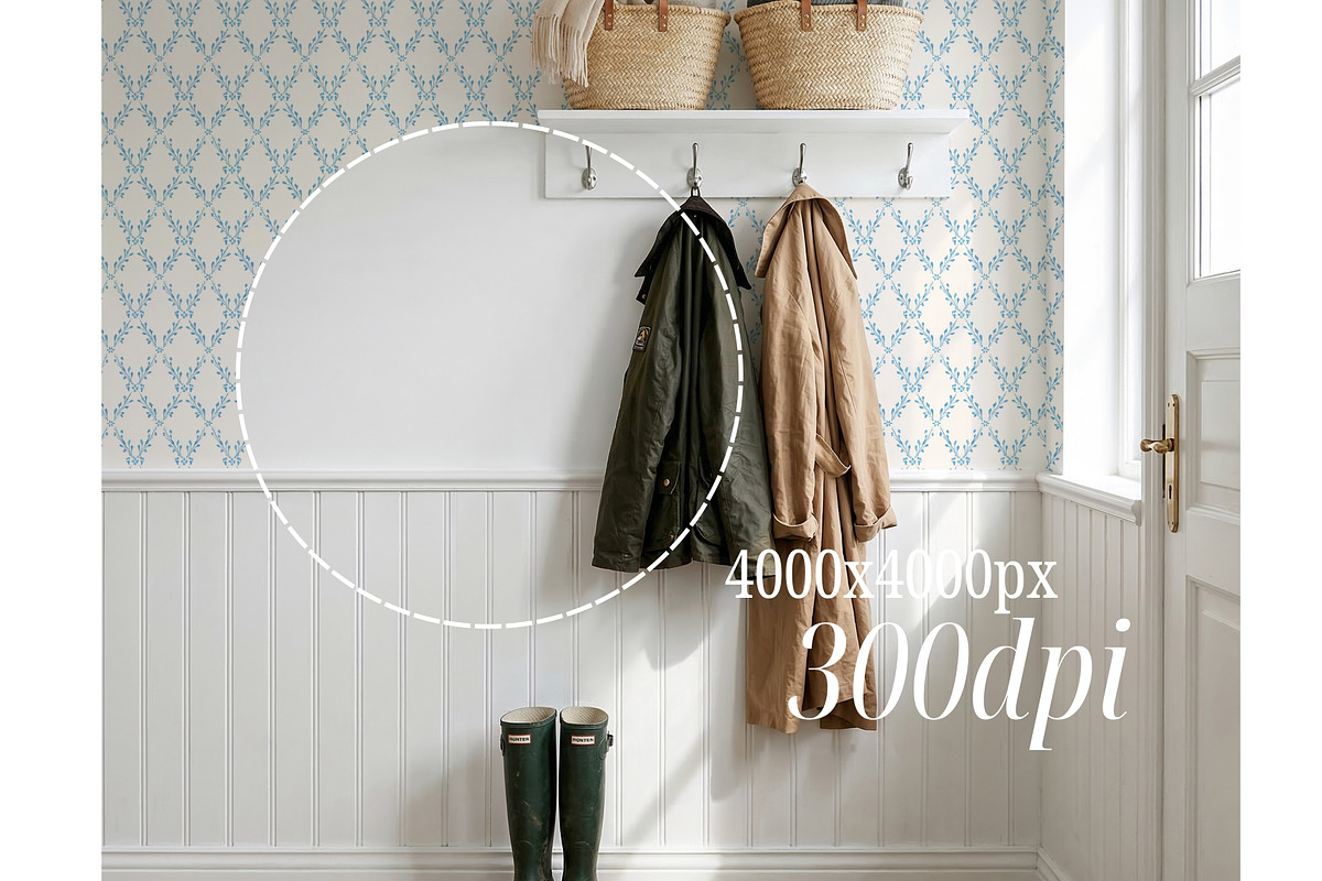 PSD Wallpaper Mockup Hallway Scene, a Mockup by First Impression Mockups (Photo 2 of 4)