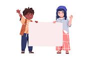Happy cute children with banners set, a Person Illustration by Good Studio (Thumbnail 5 of 6)