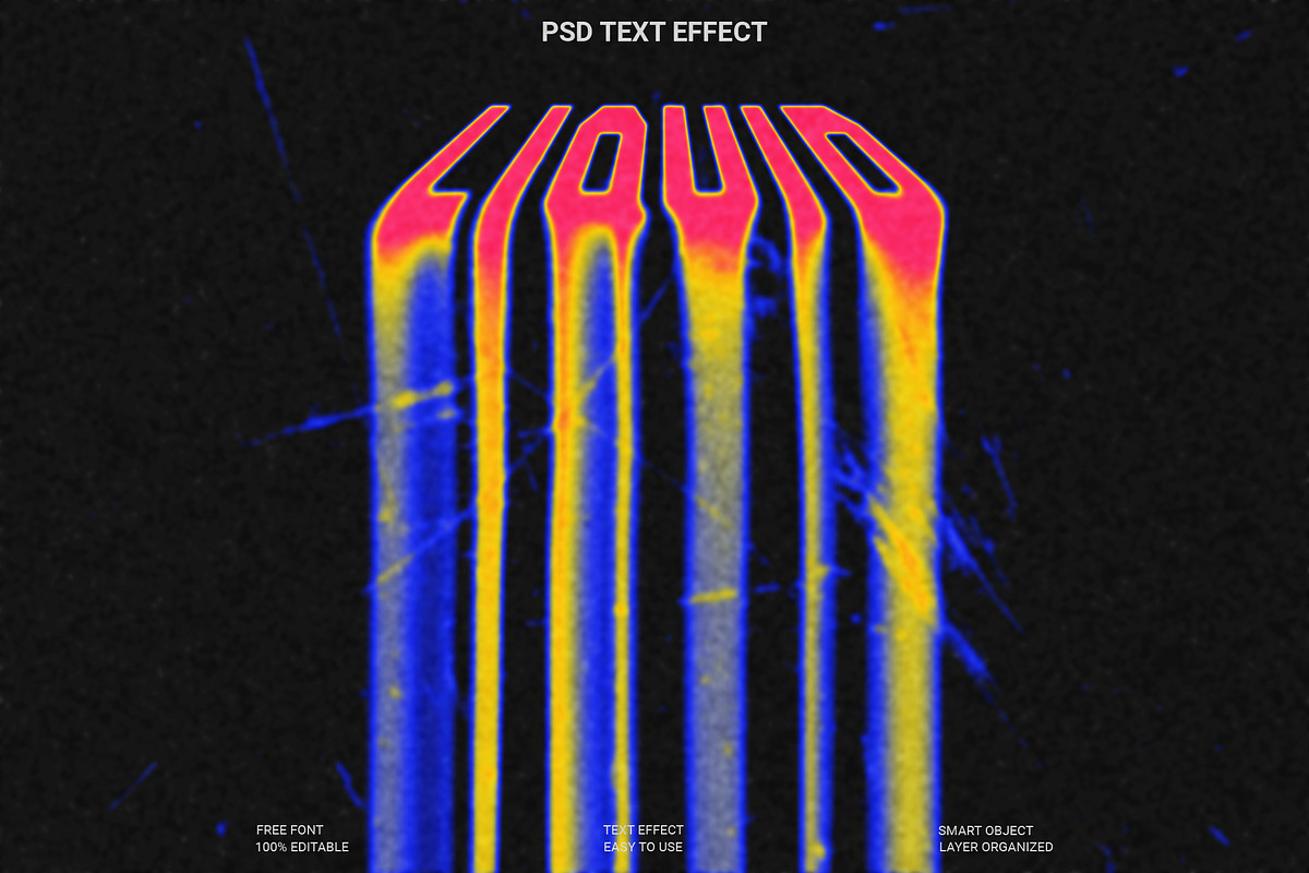 Liquid Melt PSD Thermal Text Effect, a Layer Style Add-On by Imamul001