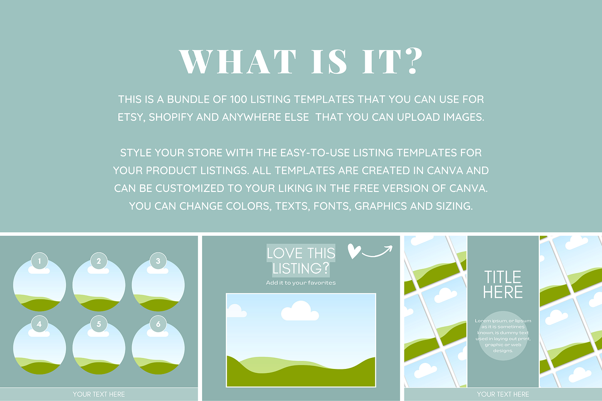 Green Etsy Listing Templates, a Branding & Logo Template by SunshineStudioBoutique (Photo 2 of 7)