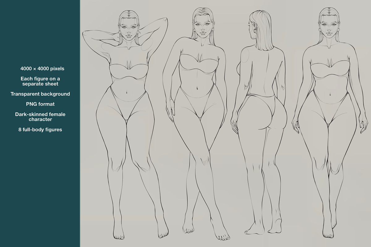 Plus Size Female Fashion Figure, a Person Illustration by designs.svkl (Photo 4 of 8)
