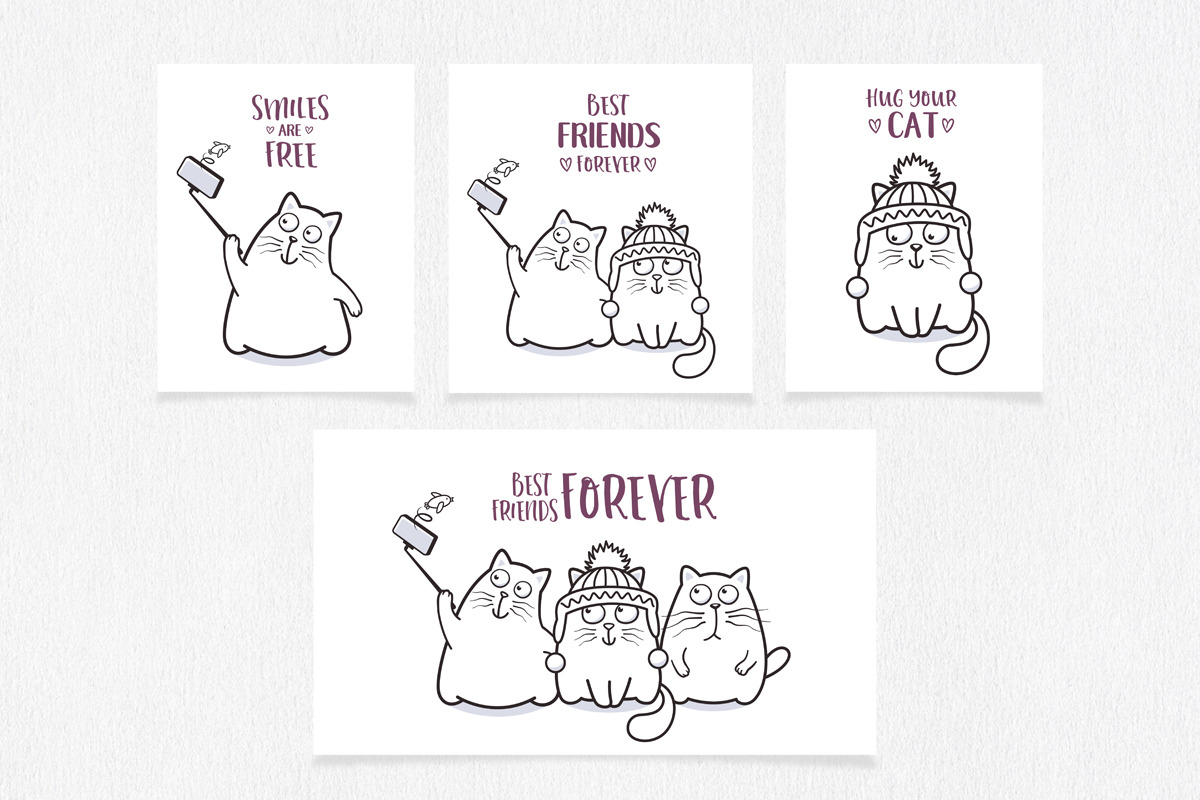Funny Cat Illustrations Set, an Illustration by Teneresa (Photo 3 of 5)