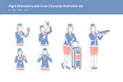 Flight Attendant Illustration Set, a Transportation Illustration by Stock Shape (Thumbnail 1 of 4)