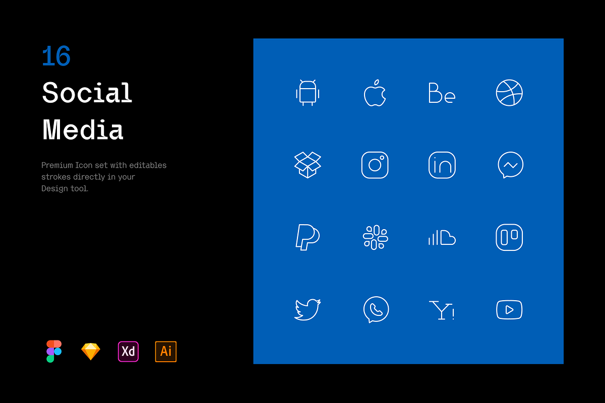 Social Media - Iconuioo, an Outline Icon by Petr Bilek (Photo 1 of 2)