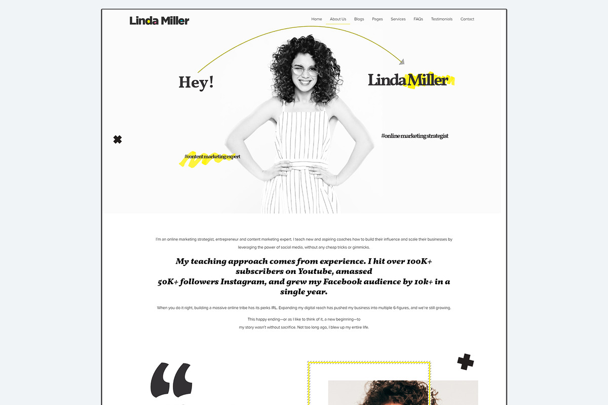 Linda Miller - WordPress Elementor, a WordPress Template by Cubex Design (Photo 6 of 8)