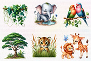 Cute Jungle Animals Clipart, an Illustration by CreationArt (Thumbnail 5 of 5)