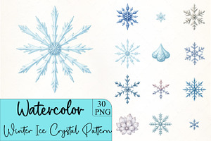 Winter Ice Crystal Pattern Clipart, an Illustration by CrexoraLab