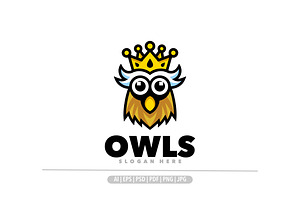 Cute owl king mascot logo design, a Branding & Logo Template by Bayuktx