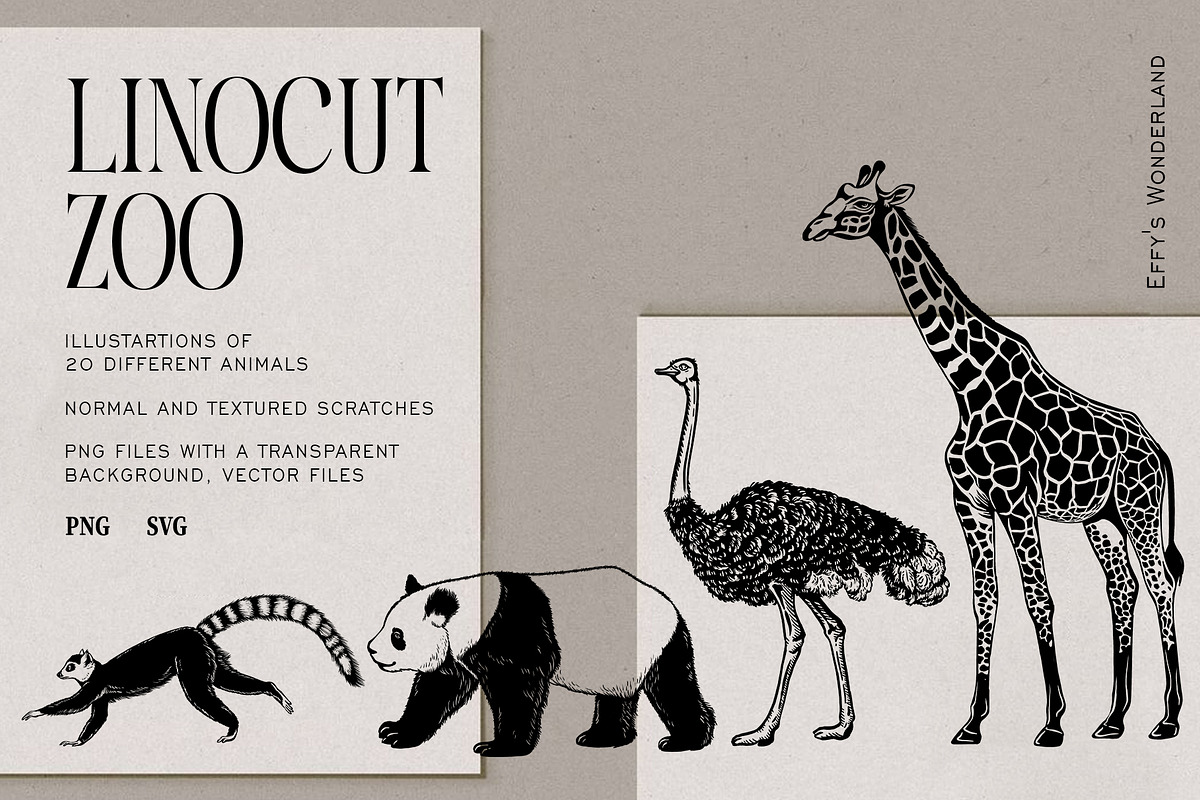 Linocut Zoo, Animal illustrations, an Animal Illustration by Garden in frame (Photo 1 of 7)
