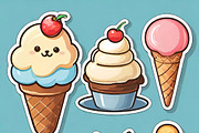 “Cute Cats & Ice Cream” bundle, an Illustration by ETARA by Mea Hau (Thumbnail 3 of 8)