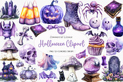 Lavender Halloween Clipart PNG, an Illustration by SinaCreation (Thumbnail 1 of 10)