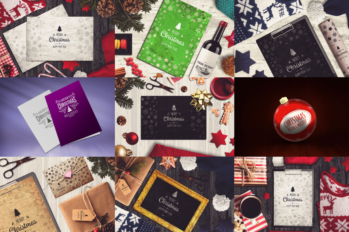 50 PSD Christmas Mock-up Mega Bundle, a Print Template by relineo.mock-ups (Photo 5 of 7)