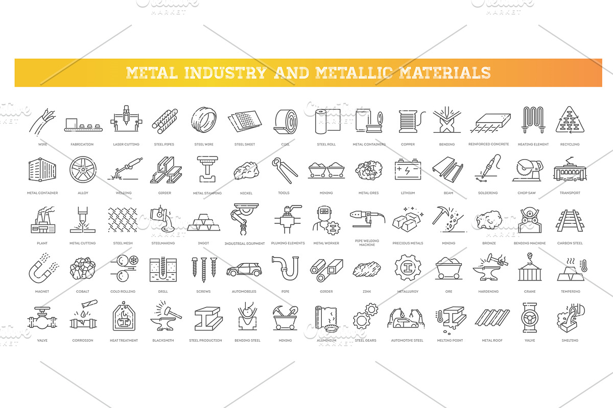 Steel vector icons, an Illustration by Tettygreen