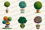 Christmas Topiary Trees Clipart, an Illustration by DreamCafeArt (Thumbnail 5 of 6)