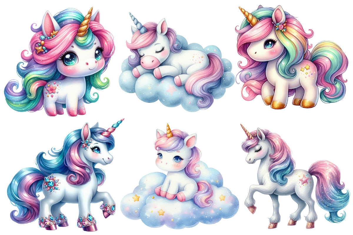 Fantasy Unicorn Clipart, an Illustration by Designworld (Photo 2 of 7)
