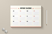 Birthday Calendar Layout, a Stationery Template by MightyDesign (Thumbnail 1 of 6)