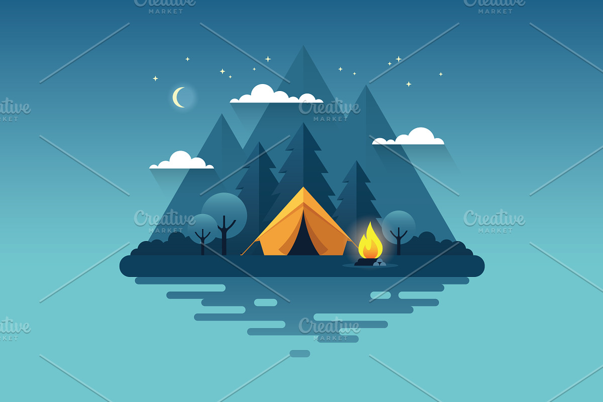 Camping illustration, an Illustration by MaryArt (Photo 2 of 3)