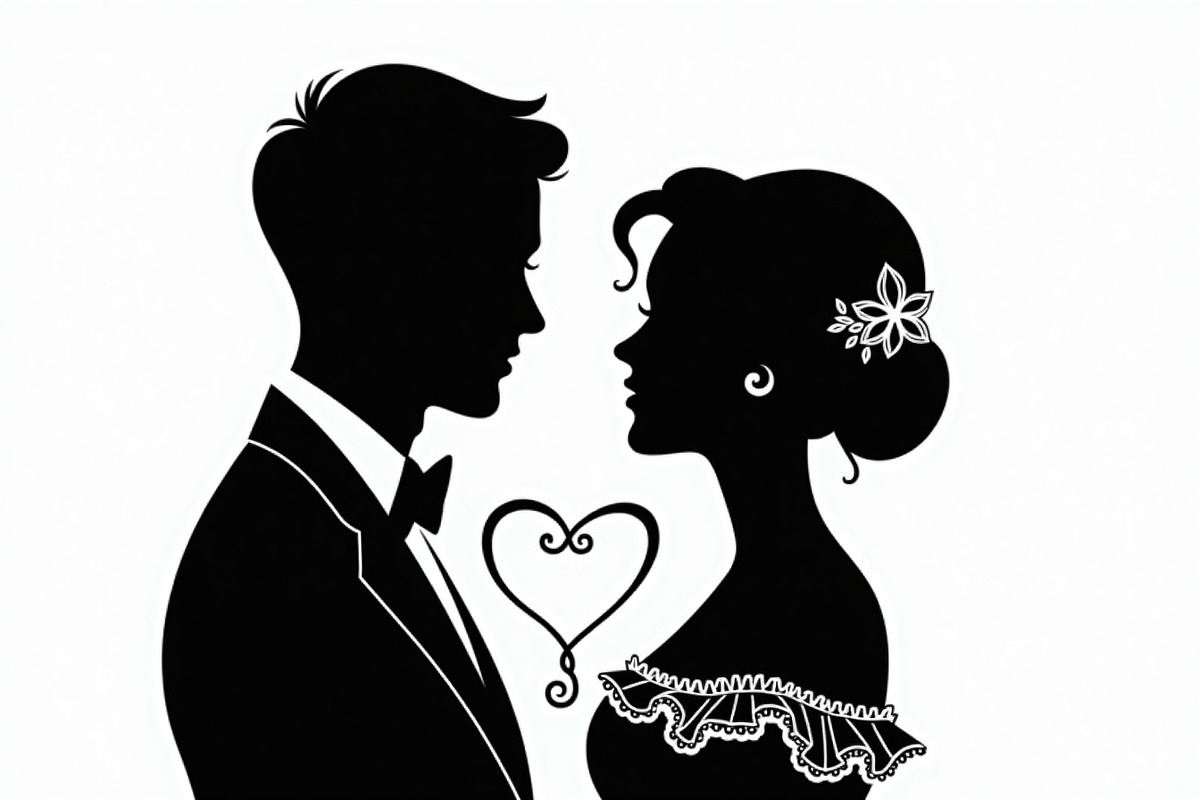 Romantic Love Cameo Silhouette set, an Illustration by Creativeshirt (Photo 6 of 8)