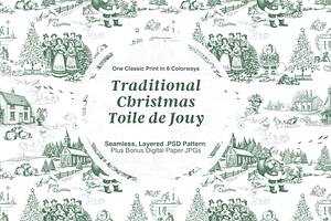 Traditional Christmas Seamless Print