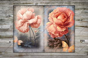 Peonies And Butterflies Digital Pack